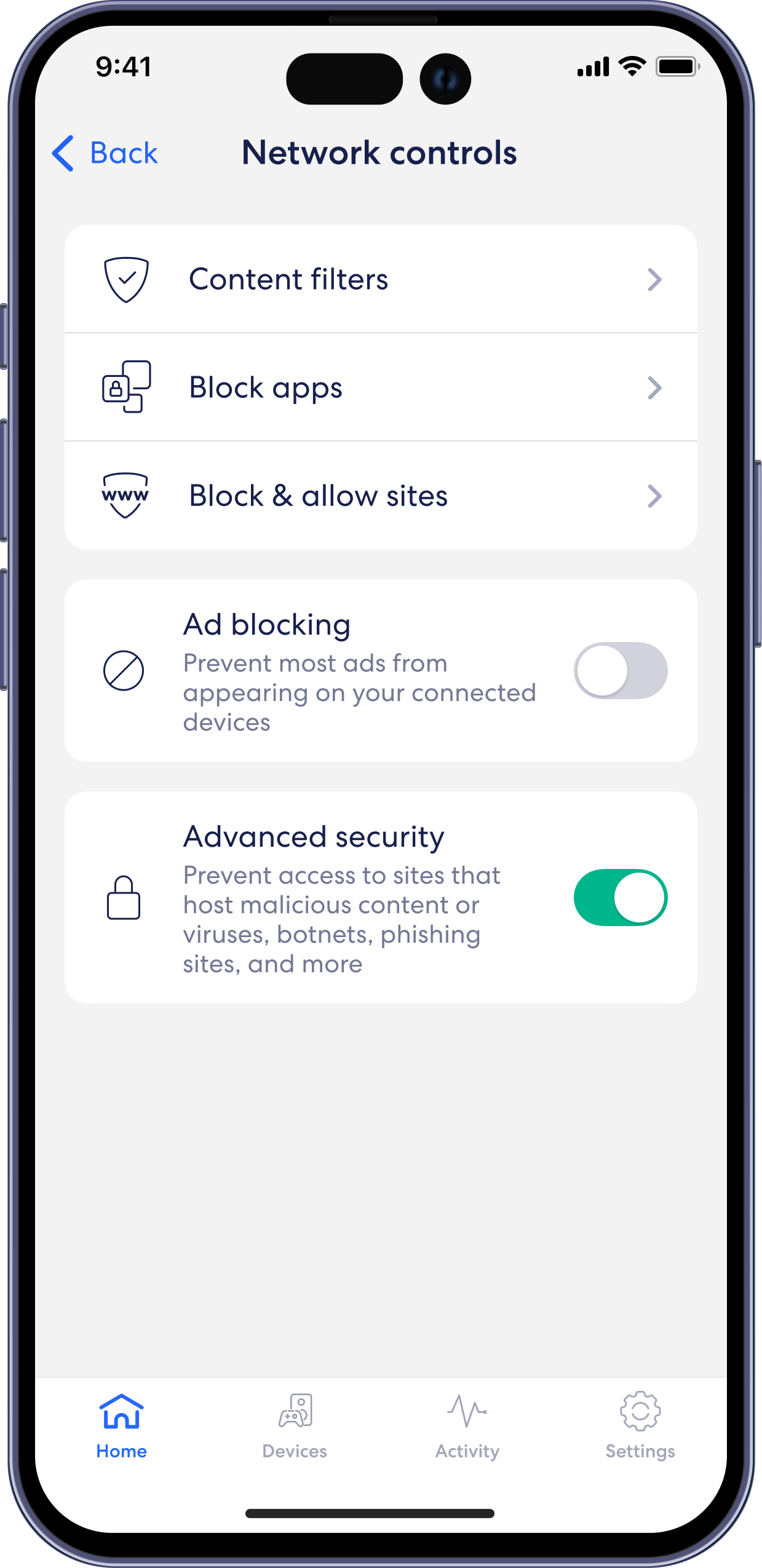 eero Secure – Network controls – Advanced security